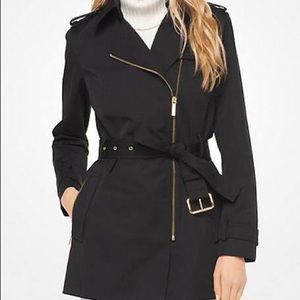 Michael Kors belted front zip trench coat, XS
